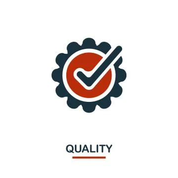 Quality icon in two colors. Creative black and red design from e-commerce ico Stock Illustration