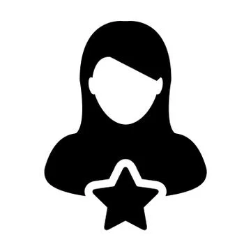 Quality icon vector with star female user person profile avatar symbol Stock Illustration