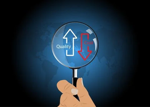 Quality improvement and cost management concept Stock Illustration