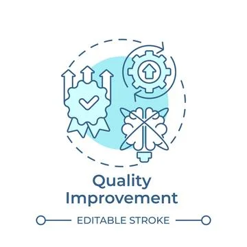 Quality improvement soft blue concept icon Stock Illustration