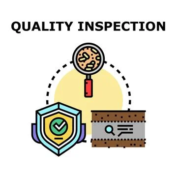 Quality inspection process concept applying magnifying glass Stockillustratie