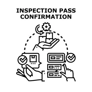Quality inspection process confirming successful delivery イラスト素材