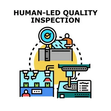 Quality inspection process with human oversight and automation Stock Illustration