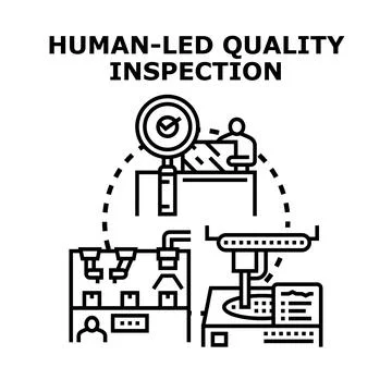 Quality inspection process with human oversight and automation Stock Illustration