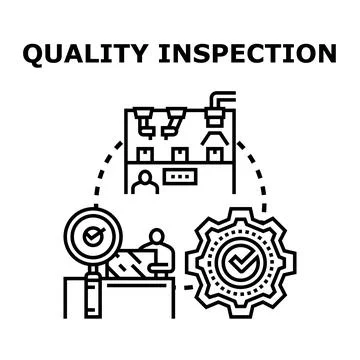 Quality inspection process managing product control and improvement Stock Illustration