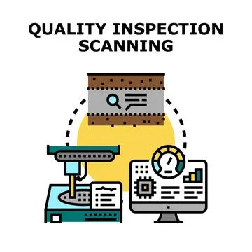 Quality inspection scanning process with automated equipment Stock-Illustration