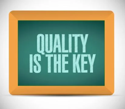 Quality is the key board sign concept Stock Illustration