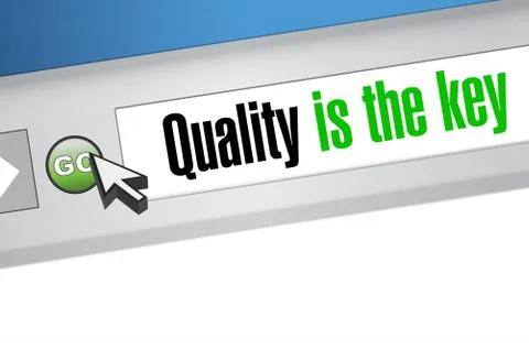 Quality is the key browser sign concept Stock Illustration