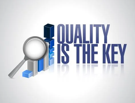 Quality is the key business graph Stock Illustration