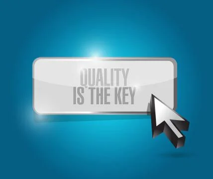 Quality is the key button sign concept 스톡 일러스트