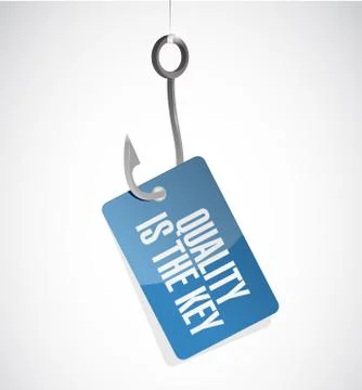 Quality is the key hook tag sign concept 스톡 일러스트