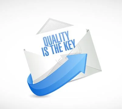Quality is the key mail sign concept 스톡 일러스트