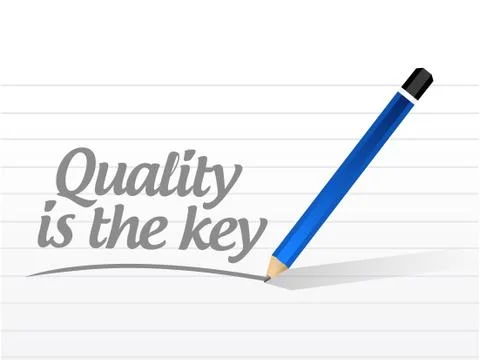Quality is the key message sign concept 스톡 일러스트