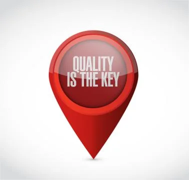 Quality is the key pointer sign concept 스톡 일러스트