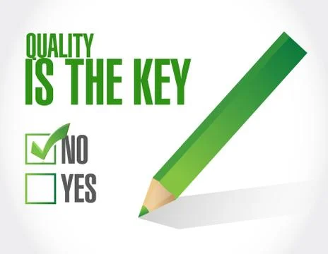 Quality is the key selection sign concept Stock Illustration