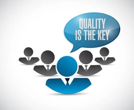 Quality is the key teamwork sign concept Stock Illustration