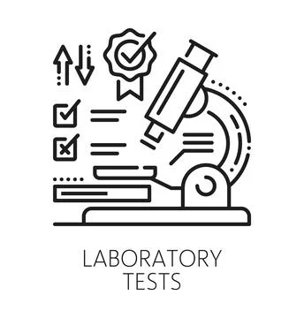 Quality laboratory test inspection line icon Stockillustratie