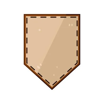 Quality leather patch cartoon vector illustration Stock Illustration