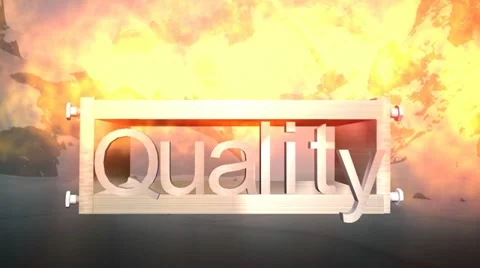 "Quality" Logo Box with Mountain Snowscape Background, Version 4 of 4 Stock Footage 12450106