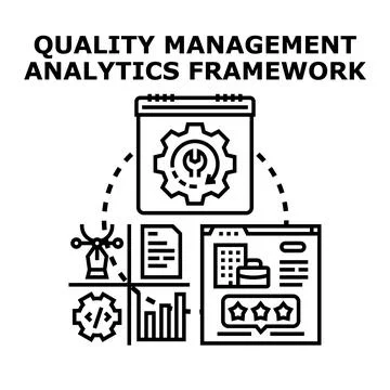 Quality management analytics framework developing business solution Stock Illustration