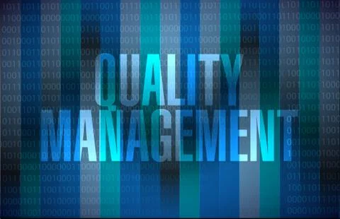 Quality management binary sign concept 스톡 일러스트