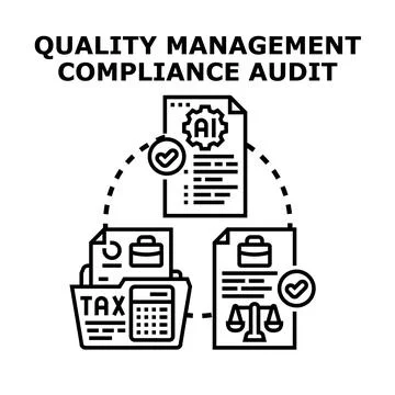 Quality management compliance audit process analysis イラスト素材