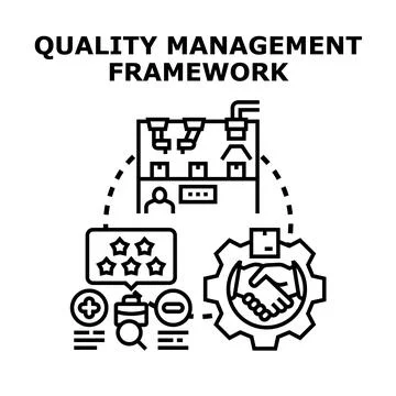 Quality management framework implementing business process improvements 스톡 일러스트