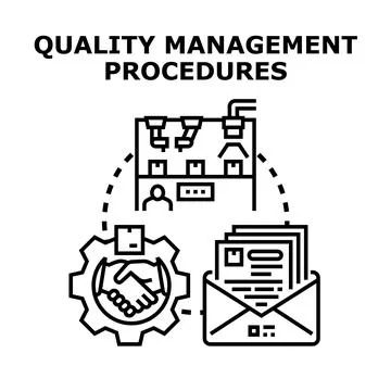 Quality management procedures business process workflow icon Illustrazione stock