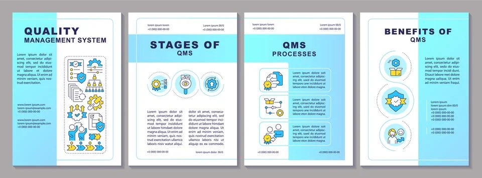 Quality management system brochure template 스톡 일러스트