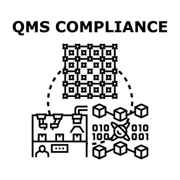 Quality management system compliance data flow 스톡 일러스트