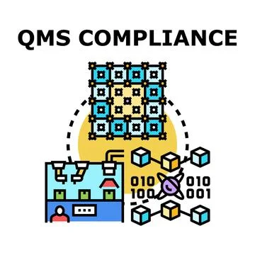 Quality management system compliance data flow Stock Illustration