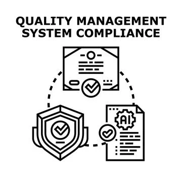 Quality management system compliance strategy concept Stock Illustration