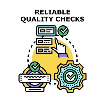 Quality management system ensuring product control process Illustrazione stock