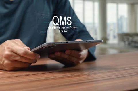 Quality Management System Implementation with Digital Tablet Interface Stock Photos