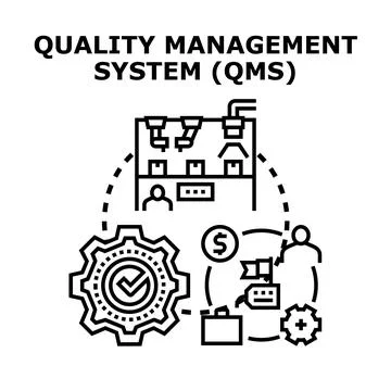 Quality management system implementing business processes Stock Illustration