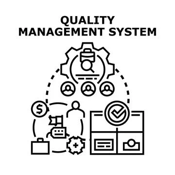 Quality management system improving business efficiency and process Stock Illustration