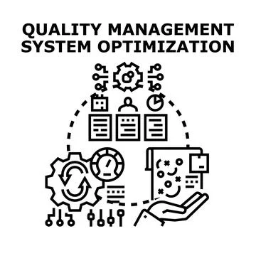 Quality management system optimization and improvement process Stock Illustration