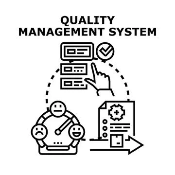 Quality management system optimizing business process Stock Illustration