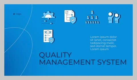Quality management system presentation slide template 스톡 일러스트