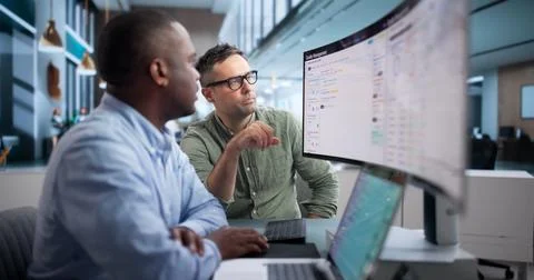 Quality Manager Analyzes Corrective Actions On Laptop Ensuring Manufacturing  Stock Photos
