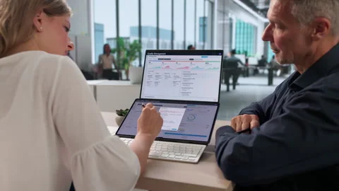 Quality Manager And Team Review Software Stock Footage 336792661