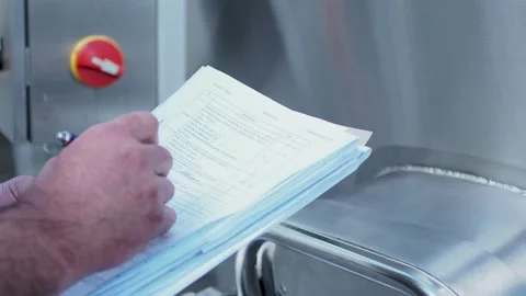 Quality manager, engineer check machine equipment. Inspection and checking Stock Footage 150640607