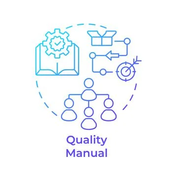 Quality manual blue gradient concept icon Illustrazione stock