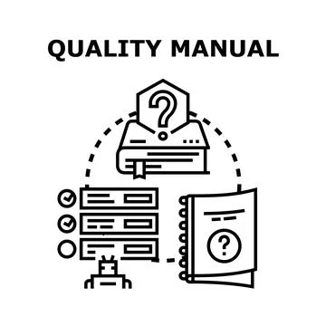 Quality manual developing and implementing procedures concept Stock Illustration