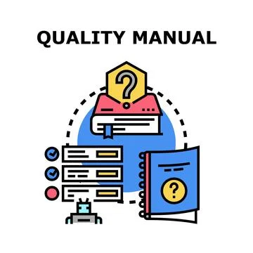 Quality manual developing and implementing procedures concept Stock Illustration