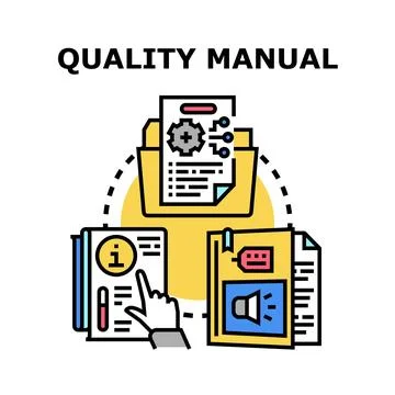 Quality manual process document standards management Stock Illustration