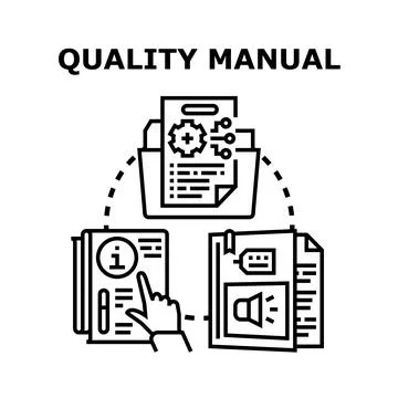 Quality manual process document standards management Stock Illustration
