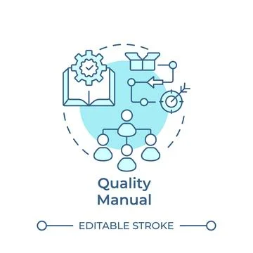 Quality manual soft blue concept icon Stock Illustration