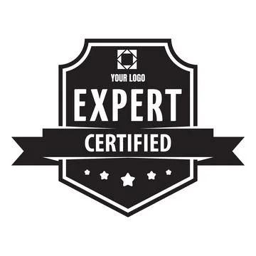 Quality mark emblem, black and white frame, tape with sharp ends, lettering Stock Illustration