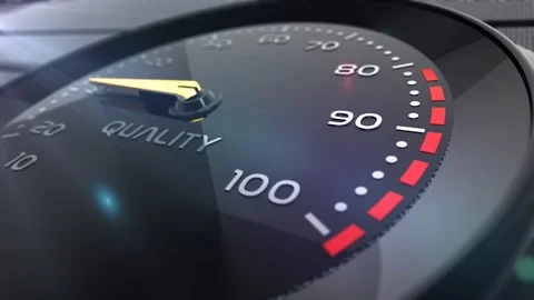 Quality meter or indicator conceptual animation Video stock 90217638